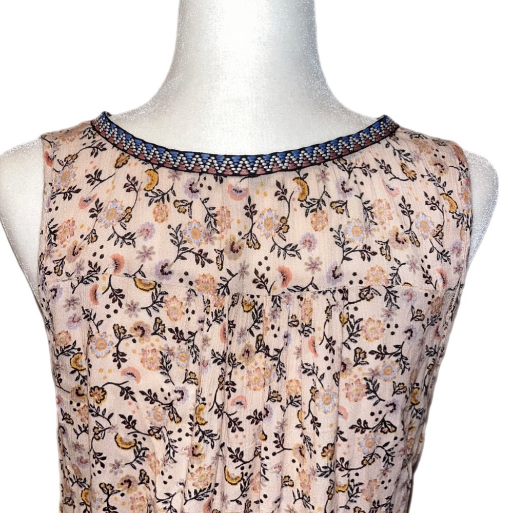 PATRONS Of Peace Floral Blush Patterned High Low V-neck Sleeveless Size SMALL - Picture 4 of 11